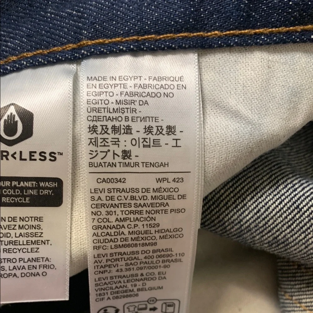Levi's 501 Blue Straight Leg Jeans with rare R red tab in Sz 36 by 32
